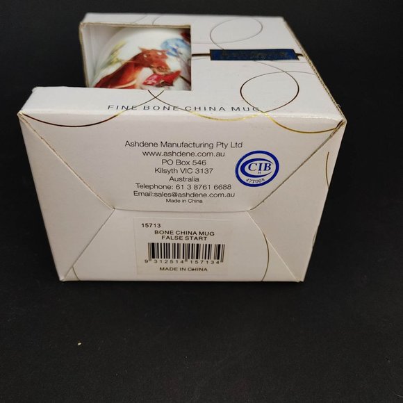 New Ashdene Australia "False Start" Coffee Tea Mug Fine Bone China Horse Racing - Picture 8 of 9